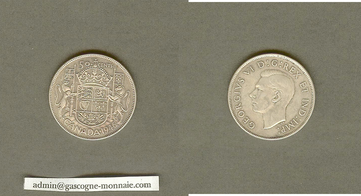 Canada  George VI  50 Cents 1946 SUP+